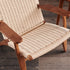 Traditional Chinese Rectangle Kraft Rope Wood Accent Chair Backrest Arm For Living Room