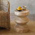 Traditional Vintage Round Column Wood End Table For Bedside