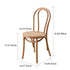 Traditional Vintage Round Wood Rattan Chair Backrest Armless For Living Room