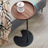 Modern Minimalist Round Iron Wood End Table 1-Tier For Living Room