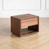 Traditional Chinese Square Wood Nightstand 1-Drawer For Bedroom