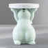 Modern Art Deco Round Rabbit Elephant Bear Fiberglass Resin End Table 1-Tray For Living Room