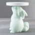 Modern Art Deco Round Rabbit Elephant Bear Fiberglass Resin End Table 1-Tray For Living Room