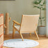 Contemporary Scandinavian Rectangular Wood Rattan Chair Backrest Armrest For Living Room