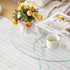 Modern Minimalist Round Strip Base Glass Solid Wood Coffee Table For Living Room