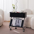 Contemporary Simplicity Rectangular Stainless Steel Side Table 1-Drawer For Living Room
