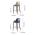 Modern Luxury Round Upholstered Quad Stand Leather Stainless Steel Iron Bar Stool For Restaurant