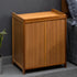 Traditional Vintage Square Wood Bamboo Plastic Nightstand 1/3 Drawer For Bedroom