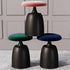 Modern Minimalist Round Cylinder Fabric Metal Vanity Stool For Bedroom