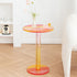 Contemporary Creative Round Column Marble Acrylic End Table 1-Tier For Living Room