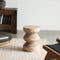 Traditional Vintage Round Column Wood End Table For Bedside