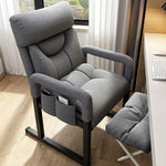 Modern Minimalist Rectangle Half Round Lift Cotton Linen Metal Desk Chair Backrest Arm For Home Office