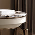 Contemporary Luxury Round Marble Stainless Steel End Table 1-Tier For Living Room