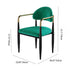 Modern Minimalist Oval Square Right Angle Velvet Fiberglass Dining Chair Backrest Arm For Dining Room