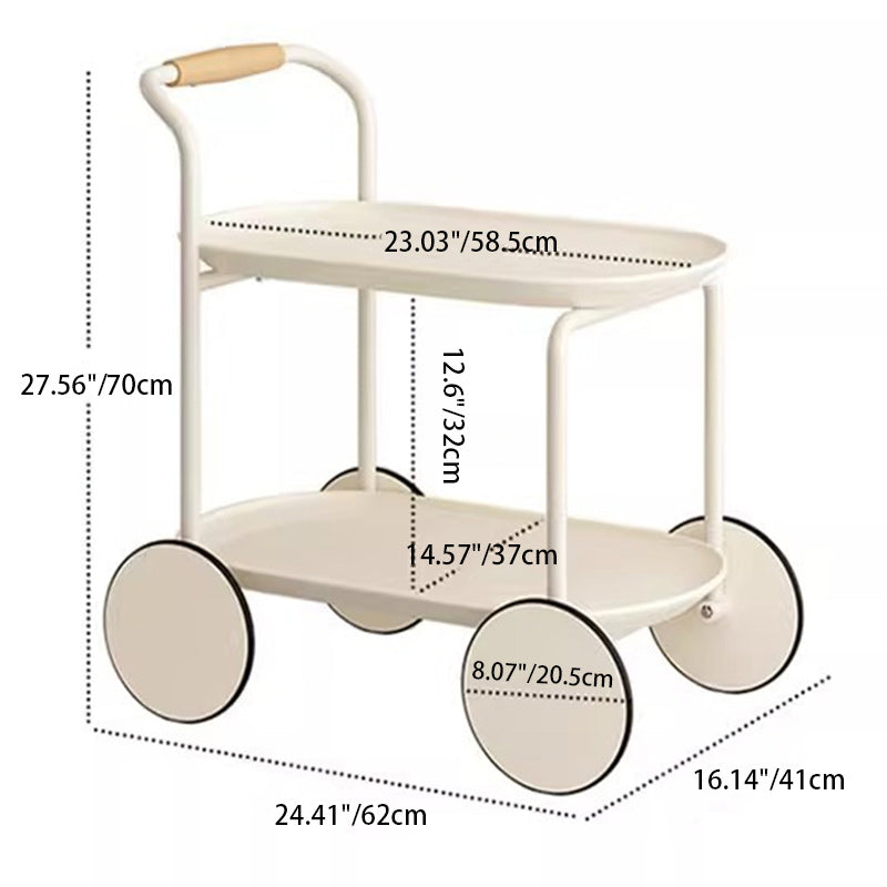 Modern Minimalist Round Rectangle Acrylic Metal End Table 2-Tier For Living Room