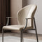 Modern Simplicity Microfiber Leather Stainless Steel Sponge Square Wraparound Dining Chair Backrest Armrest For Dining Room