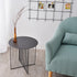 Modern Minimalist Round Lined Base Iron Side Table For Living Room