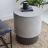 Contemporary Industrial Cylindrical Magnesium Oxide End Table For Living Room