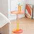 Contemporary Creative Round Column Marble Acrylic End Table 1-Tier For Living Room