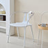 Modern Minimalist Curve Frame Plastic Dining Chair Backrest Armrest For Dining Room