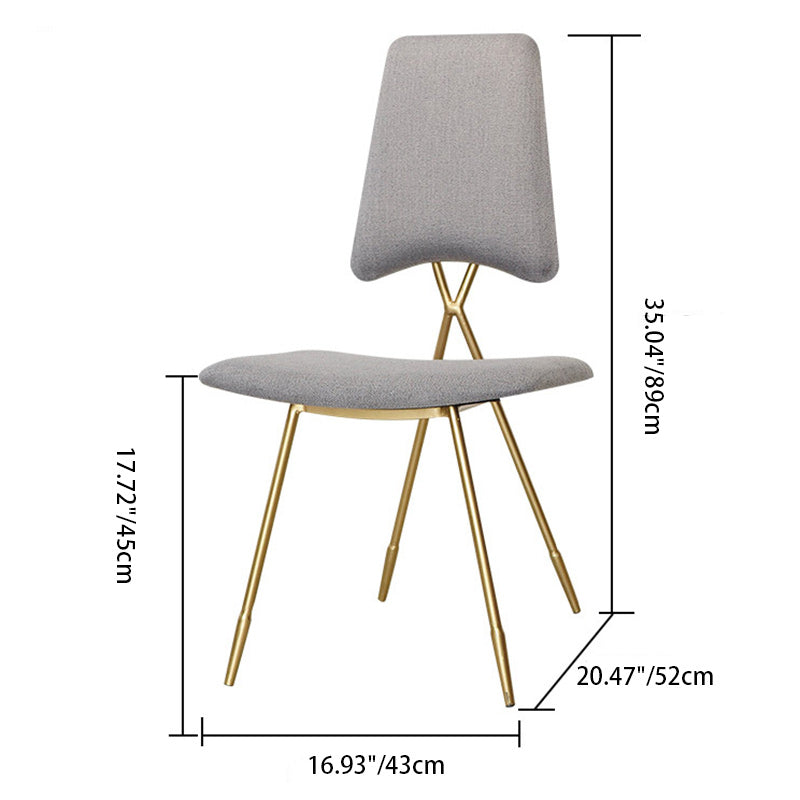 Contemporary Scandinavian Fabric Velvet Metal Sponge Square Vanity Stool Chair Backrest For Bedroom