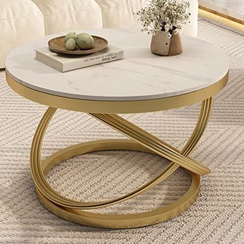 Contemporary Nordic Round Circle Iron Slab Coffee Table For Living Room