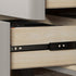 Modern Simplicity Rectangular Slab Leather Pine Wood Carbon Steel Nightstand 2-Drawer For Bedside