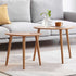 Contemporary Japanese Oval Wood Side Table 1-Tier For Living Room