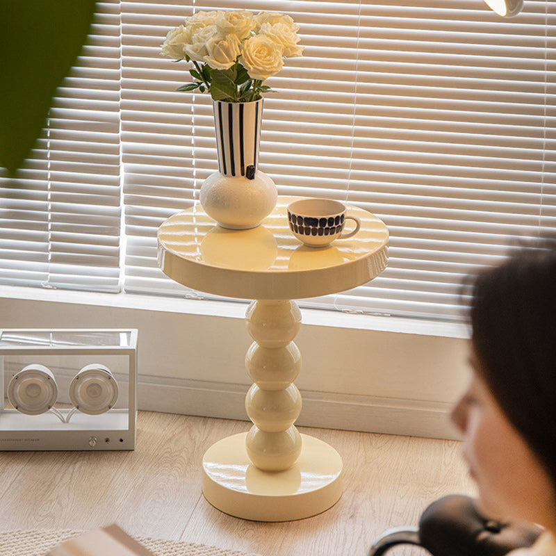 Contemporary Retro Round Gourd Base Solid Wood Coffee Table For Living Room