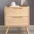 Modern Minimalist Square Rubberwood Solid Wood Nightstand 1/2 Drawer For Bedroom