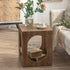 Traditional Japanese Rectangular Wood End Table 2-Tier For Living Room