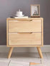 Modern Minimalist Square Rubberwood Solid Wood Nightstand 1/2 Drawer For Bedroom