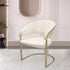 Modern Minimalist Semi-Circular Upholstered Curved Backrest Leather Metal Chair For Living Room