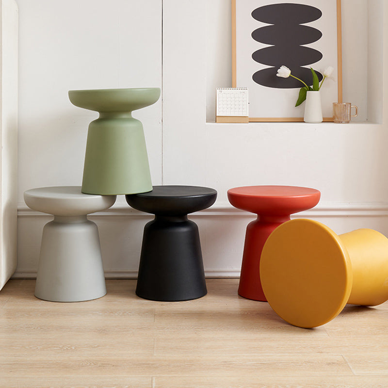 Modern Minimalist Round Cylinder PE End Table 1-Tier For Living Room