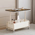 Modern Simplicity Rectangular Iron Glass End Table 2-Tier For Living Room