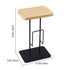 Modern Minimalist Rectangular Iron Wood End Table 1-Tier For Living Room