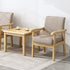 Modern Simplicity Rubber Wood Cotton And Linen Fabric Sponge Square Accent Chair & Table Set For Living Room