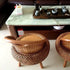 Traditional Vintage Orb Curved Bamboo Rattan Solid Wood Chair Backrest Armless For Living Room