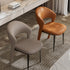 Modern Luxury Curve Square Leather Metal Dining Chair Backrest Armless For Dining Room