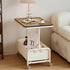 Modern Simplicity Rectangular Iron Glass End Table 2-Tier For Living Room