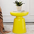 Contemporary Scandinavian Round Disc Column Fiberglass End Table 1-Tier For Living Room