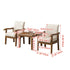 Modern Simplicity Rubber Wood Cotton And Linen Fabric Sponge Square Accent Chair & Table Set For Living Room