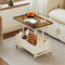 Modern Simplicity Rectangular Iron Glass End Table 2-Tier For Living Room