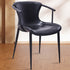 Modern Minimalist Trapezoid Back Saddle Leather Metal Dining Chair Backrest For Dining Room