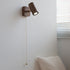 Traditional Vintage Cylinder Copper Wood 1-Light Wall Sconce Lamp For Bedroom