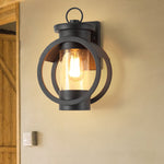 Contemporary Industrial Round Cylindrical Iron Glass 1-Light Wall Sconce Lamp For Outdoor Patio