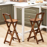 Modern Minimalist Round Square Bamboo Bar Stool Backrest Armless For Dining Room