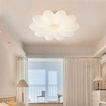 Contemporary Creative Floral Iron PVC LED Semi-Flush Mount Ceiling Light For Living Room