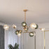 Contemporary Nordic Branch Line Orb Hardware Glass 6/8/12 Light Chandelier For Living Room