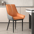 Contemporary Nordic Square Leather Upholstered Dining Chair Backrest Armrest For Dining Room